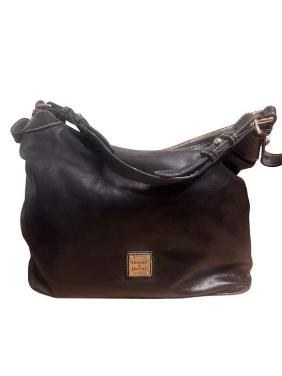Dooney & Bourke Handbags - Dooney & Bourke Dark Brown Leather Shoulder Bag with Gold Accent